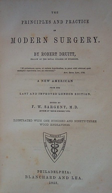title page of antique surgical manual